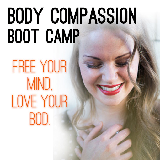Body Compassion Boot Camp - Free Your Mind, Love Your Bod Flyer with Ashley Smiling
